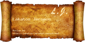 Lakatos Jeromos névjegykártya