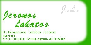 jeromos lakatos business card